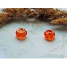 Бусина Pandora Style стеклянная оранжевая