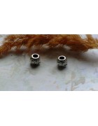 Бусины Pandora Style в форме бочонка металлические со стразами